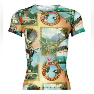 MIAOU POSTCARD PRINTED MINI MESH TEE